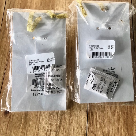 Pair of Jingle Bell Bottle Toppers by Mud Pie - Picture 4 of 7